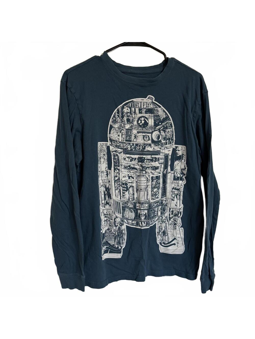 Star Wars R2-D2 Graphic Long Sleeve T-Shirt Medium 100% cotton